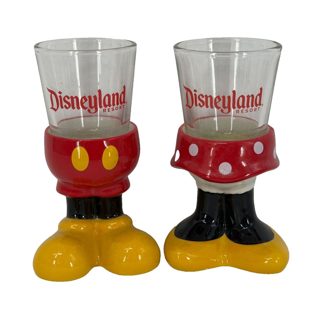 Disneyland Resort Standing Shot Glasses Set of 2 Mickey Mouse & Minnie Mouse